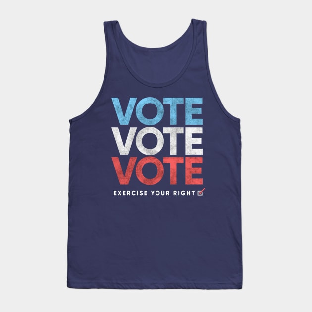 Retro Distressed Vote T-Shirt, Exercise Your Right Tank Top by Boots